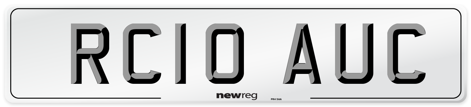 RC10 AUC Number Plate from New Reg